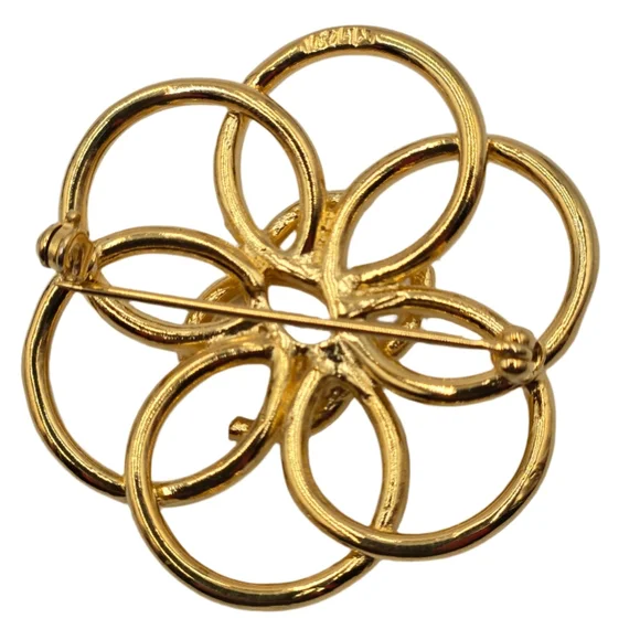 #5 Chanel Flower Brooch Centered with CC Logo, 1996